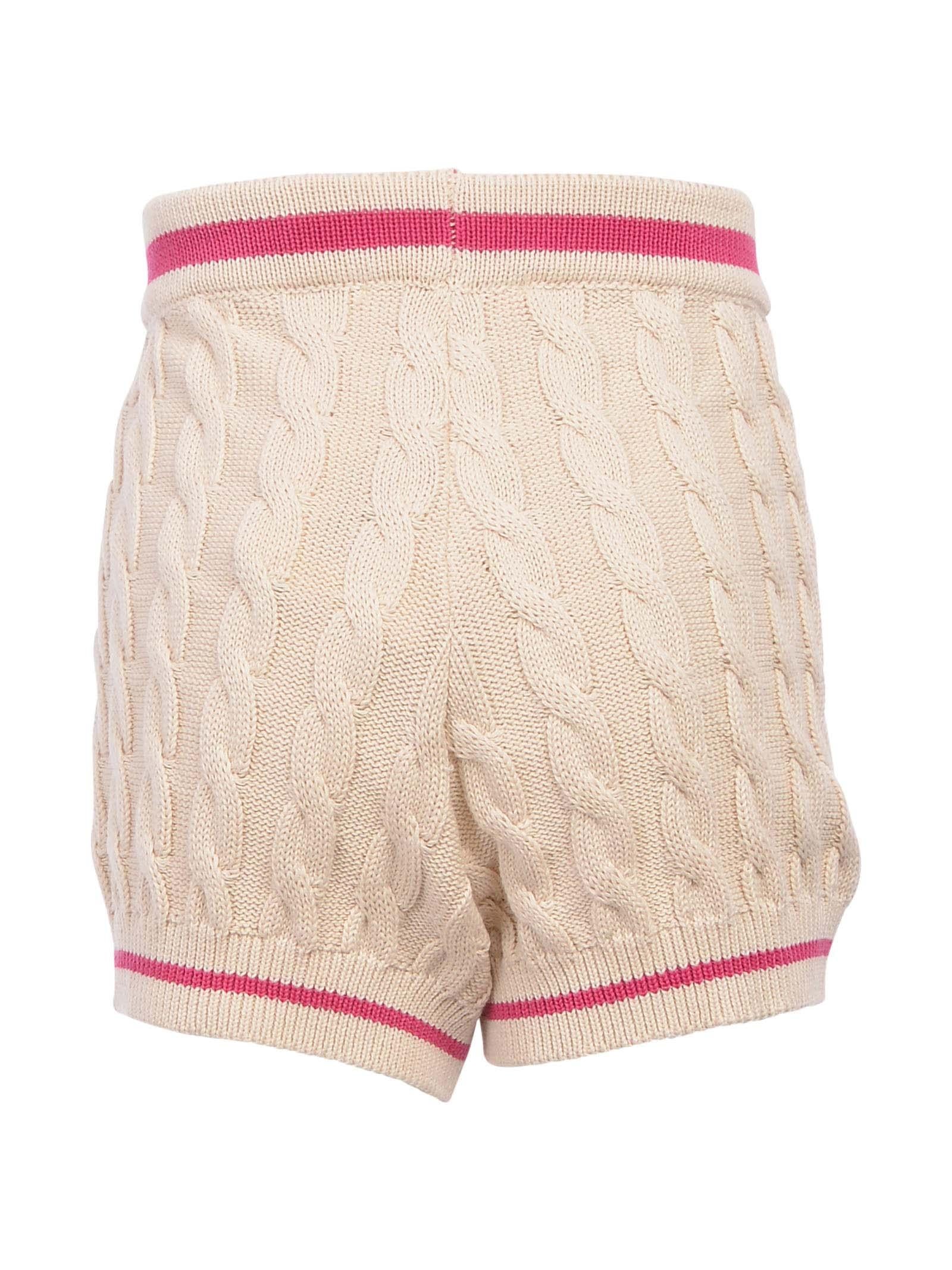 Shorts in filo a treccia beige - Image 3
