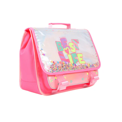 Zaino Billie Blush rosa con paillettes e scritta "Best Life" - Image 2