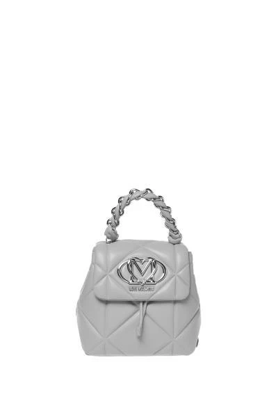 Zaino trapuntato Love Moschino grigio con manico intrecciato